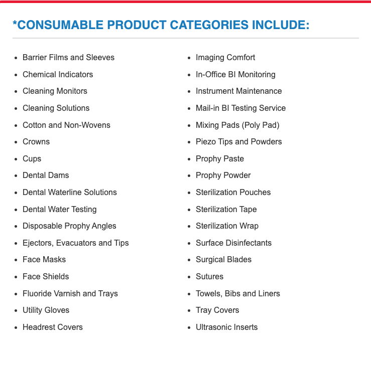 HuFriedy Consumable list for 2025 rebate